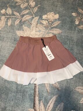 Varley Mauve and White Two-Tone Circle Skirt